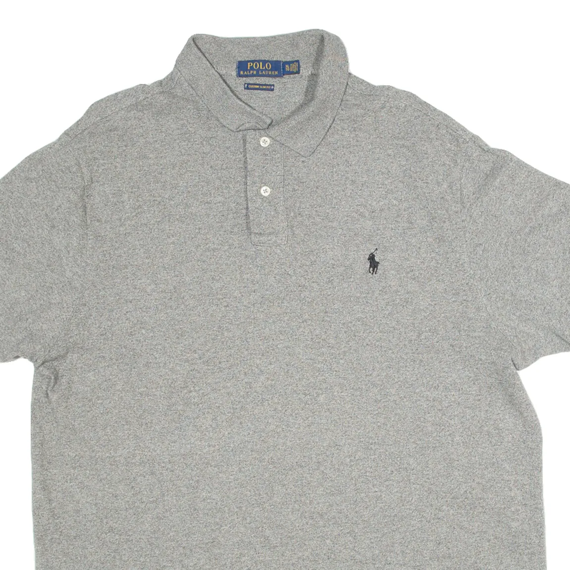 POLO RALPH LAUREN Custom Slim Fit Mens Polo Shirt Grey XL