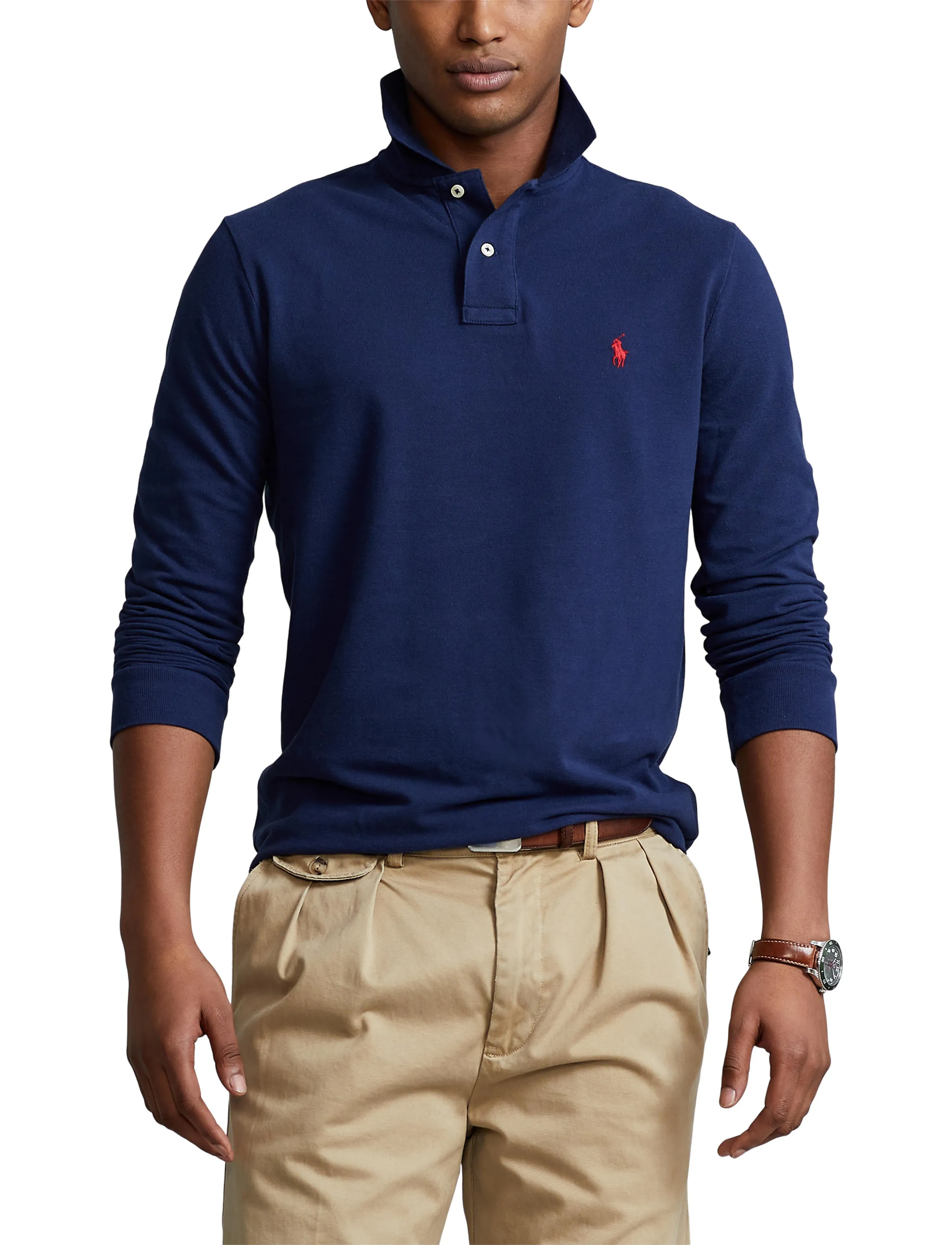 Polo Ralph Lauren Custom Slim Long Sleeve Polo Navy