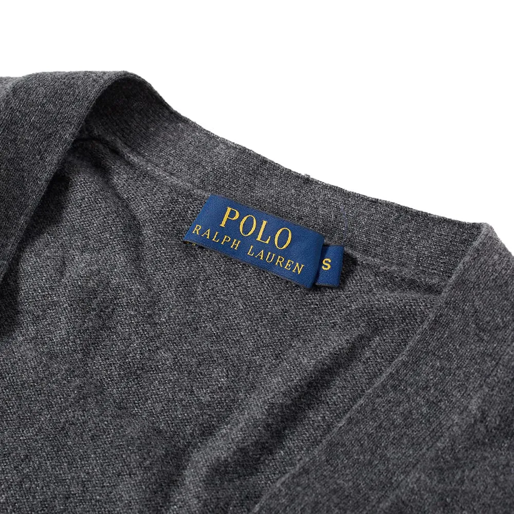 Polo Ralph Lauren Elbow Patch Merino CardiganCharcoal