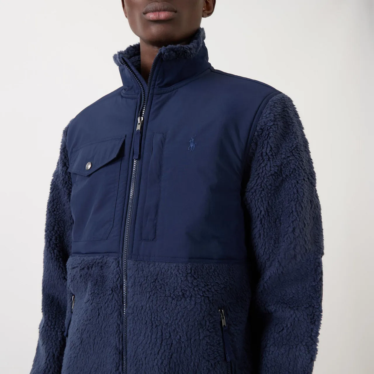 POLO RALPH LAUREN Hybrid Fleece Zip-Up Sweatshirt - Navy