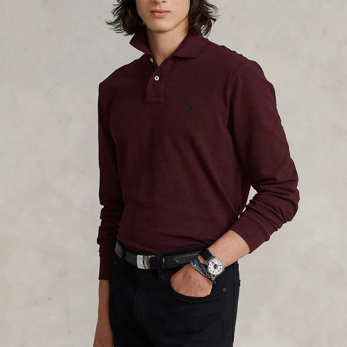 Polo Ralph Lauren - Long Sleeve Polo Shirt in Burgundy