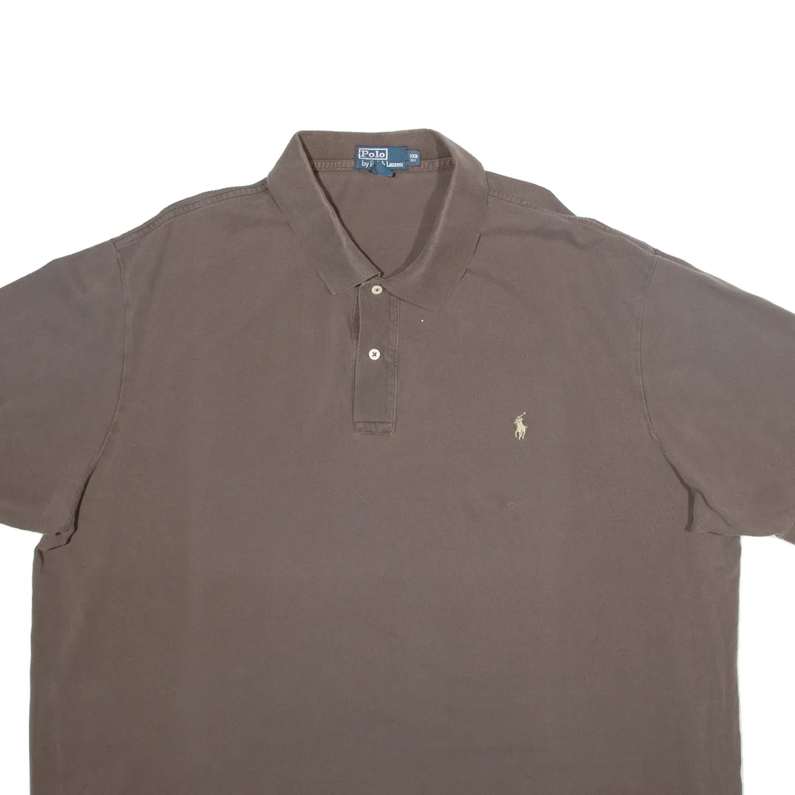 POLO RALPH LAUREN Mens Polo Shirt Brown 2XL