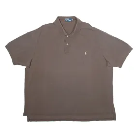 POLO RALPH LAUREN Mens Polo Shirt Brown 2XL