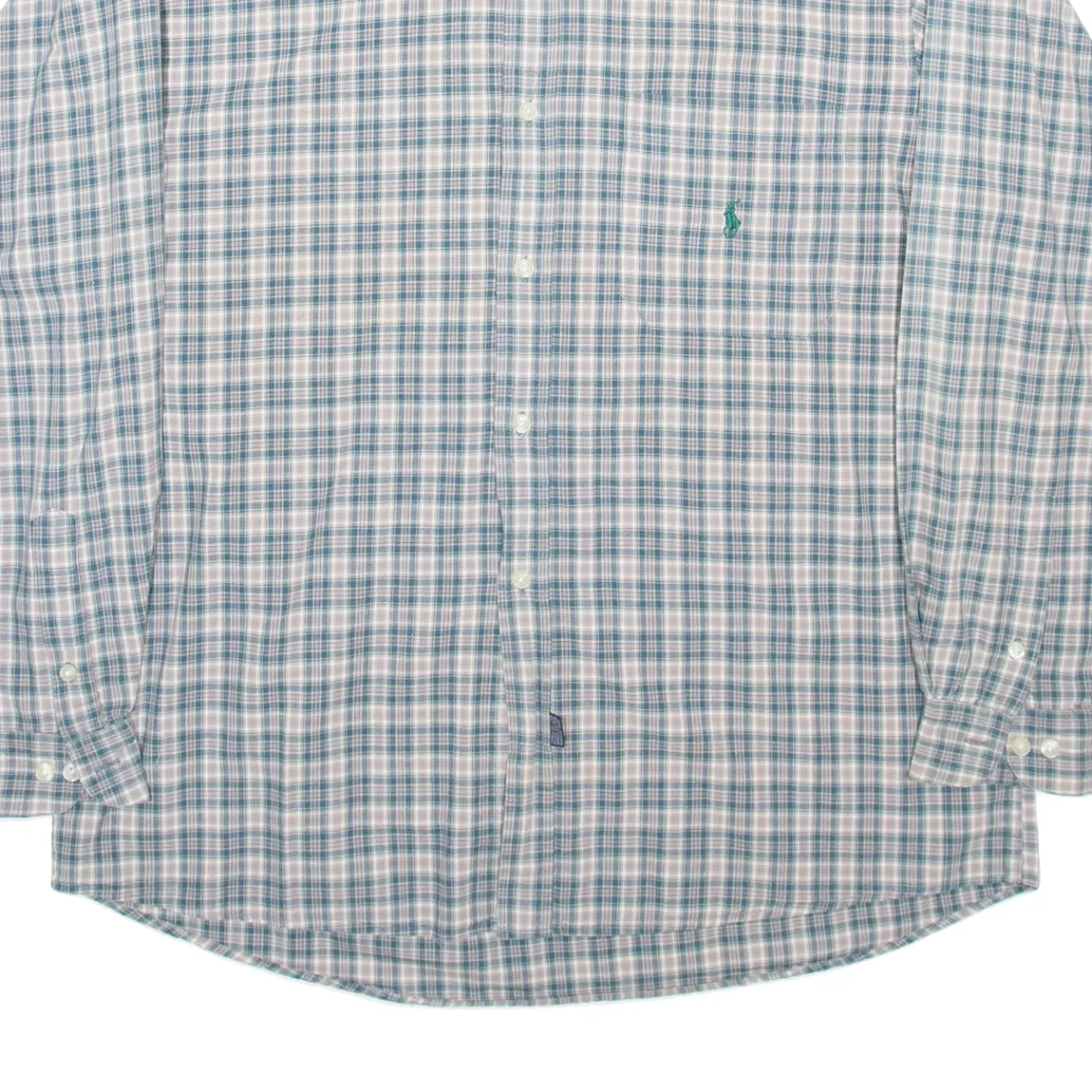 POLO RALPH LAUREN Mens Shirt Blue Check Long Sleeve 2XL