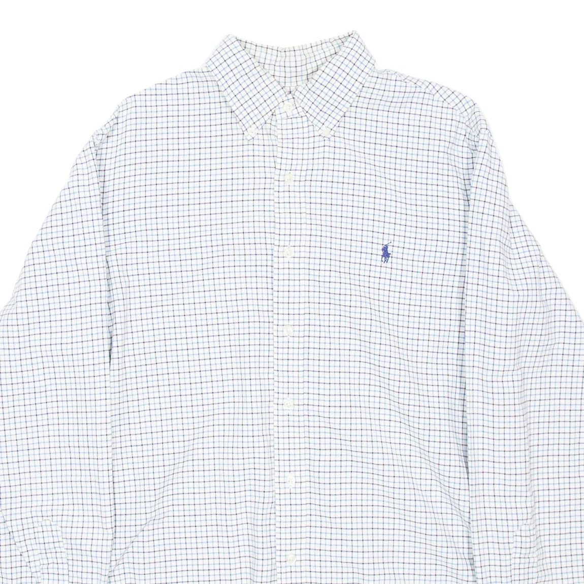 POLO RALPH LAUREN Mens Shirt White Check Long Sleeve L