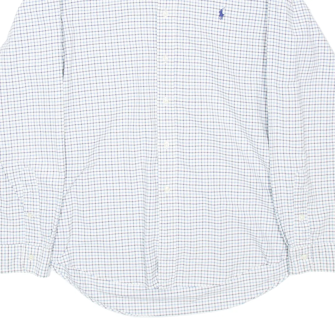 POLO RALPH LAUREN Mens Shirt White Check Long Sleeve L