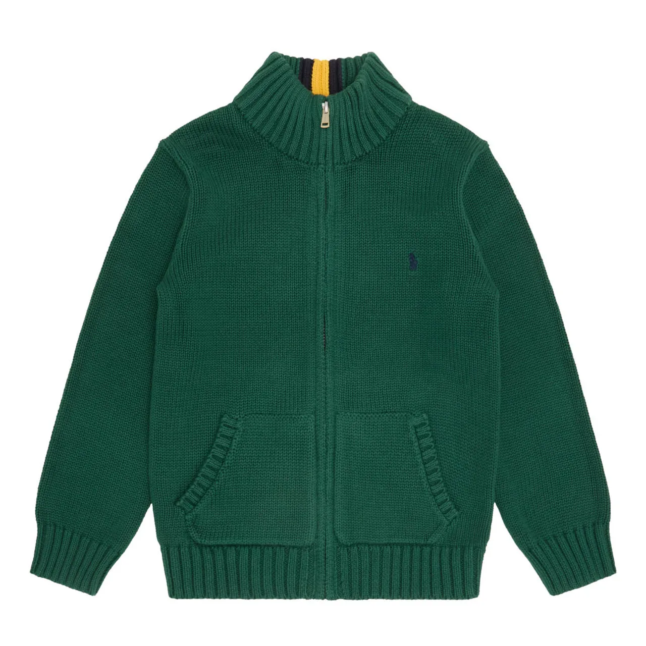 POLO RALPH LAUREN Pony Logo Zip-Through Cardigan - Green