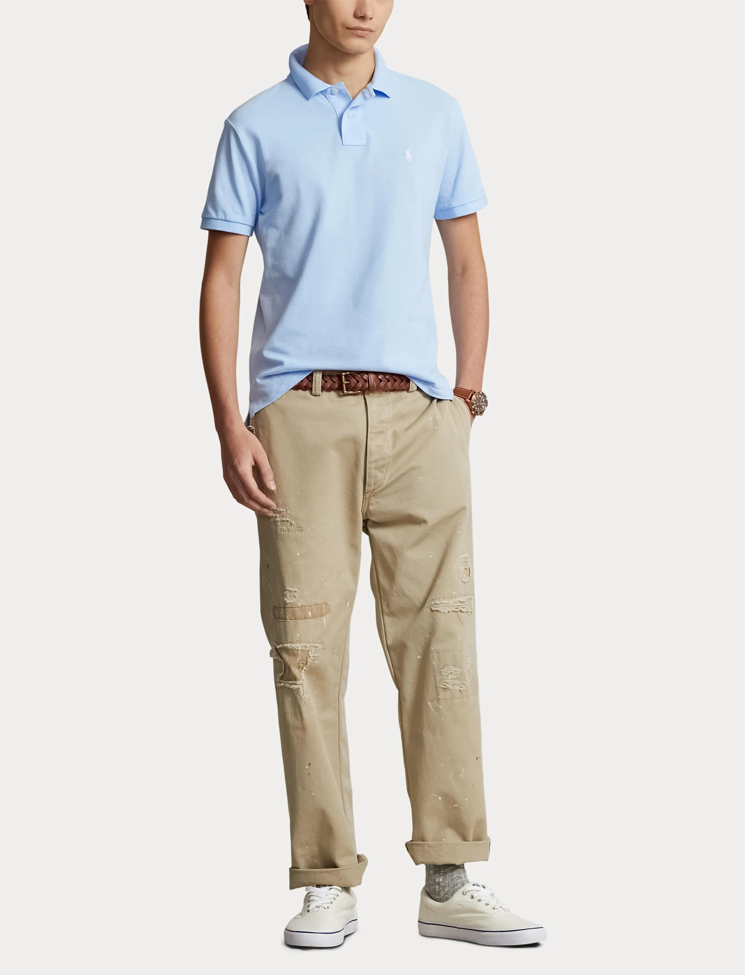 Polo Ralph Lauren Slim Fit Mesh Polo Elite Blue