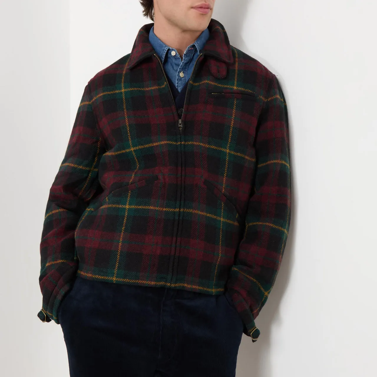 POLO RALPH LAUREN Thornton Plaid Tweed Jacket - Litchefield Green Burg