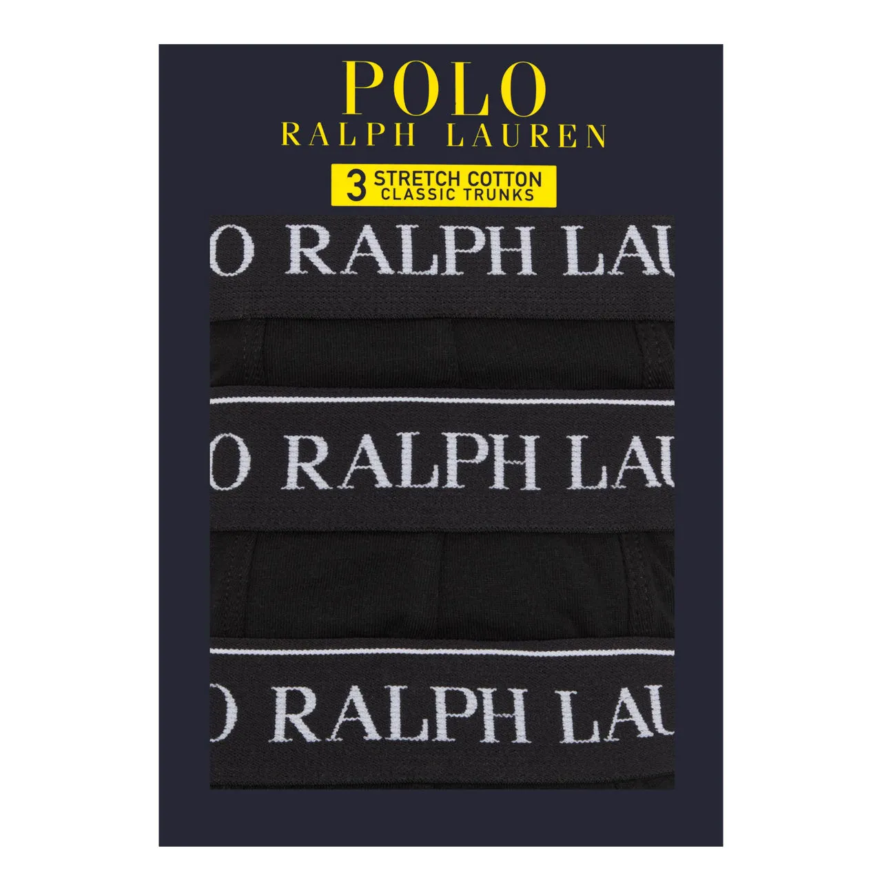 POLO RALPH LAUREN Three-Pack Trunks - Black