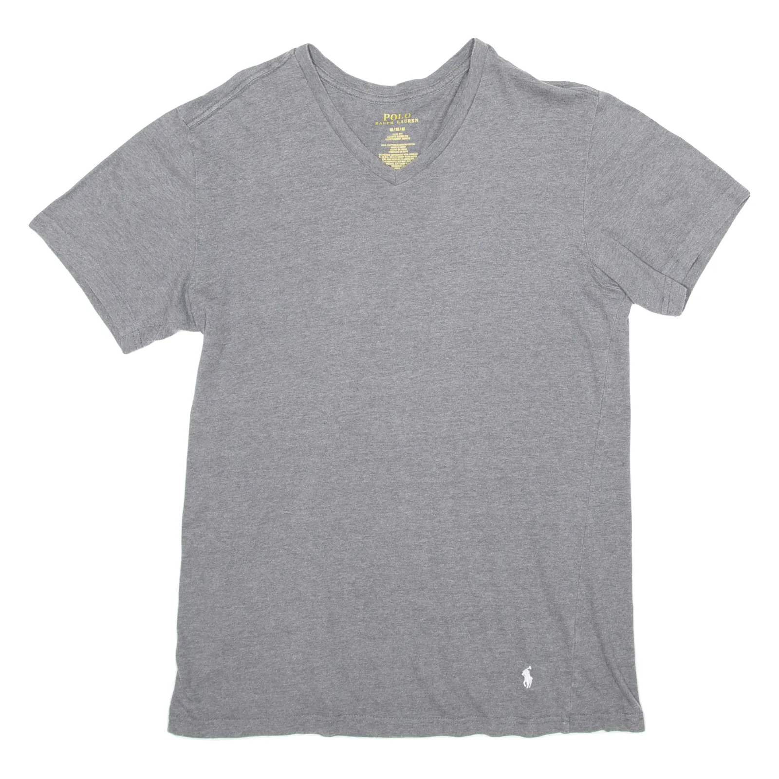 POLO RALPH LAUREN Womens T-Shirt Grey V-Neck M