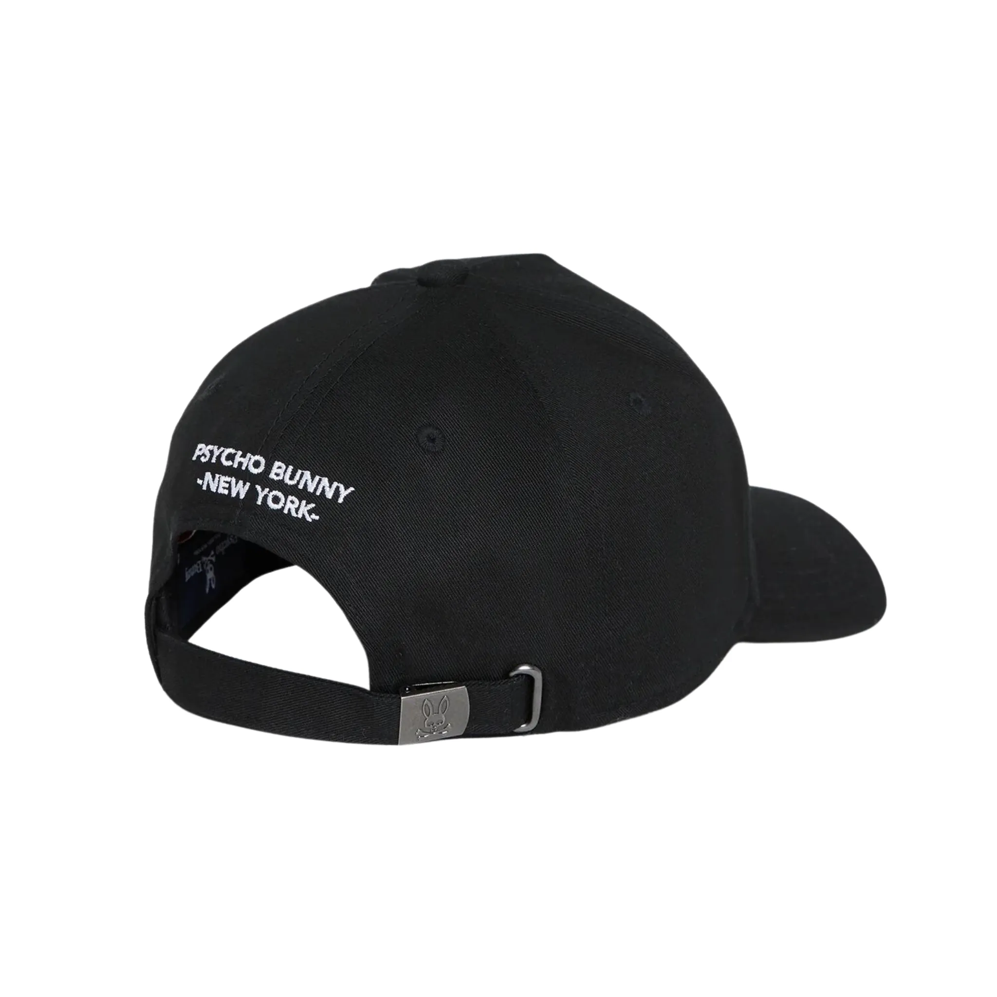 Psycho Bunny Kingwood Embroidered Baseball Cap (Black)