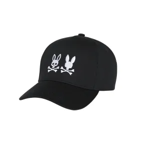 Psycho Bunny Kingwood Embroidered Baseball Cap (Black)