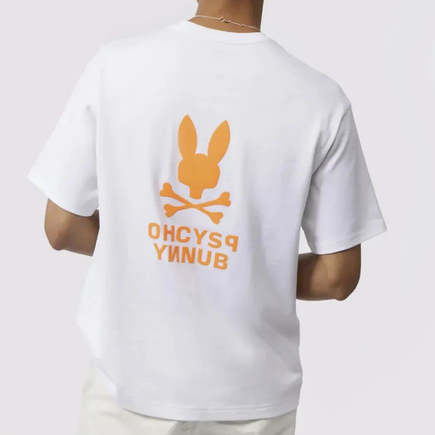 Psycho Bunny Men's Lloyds Relaxed Fit Graphic Tee White