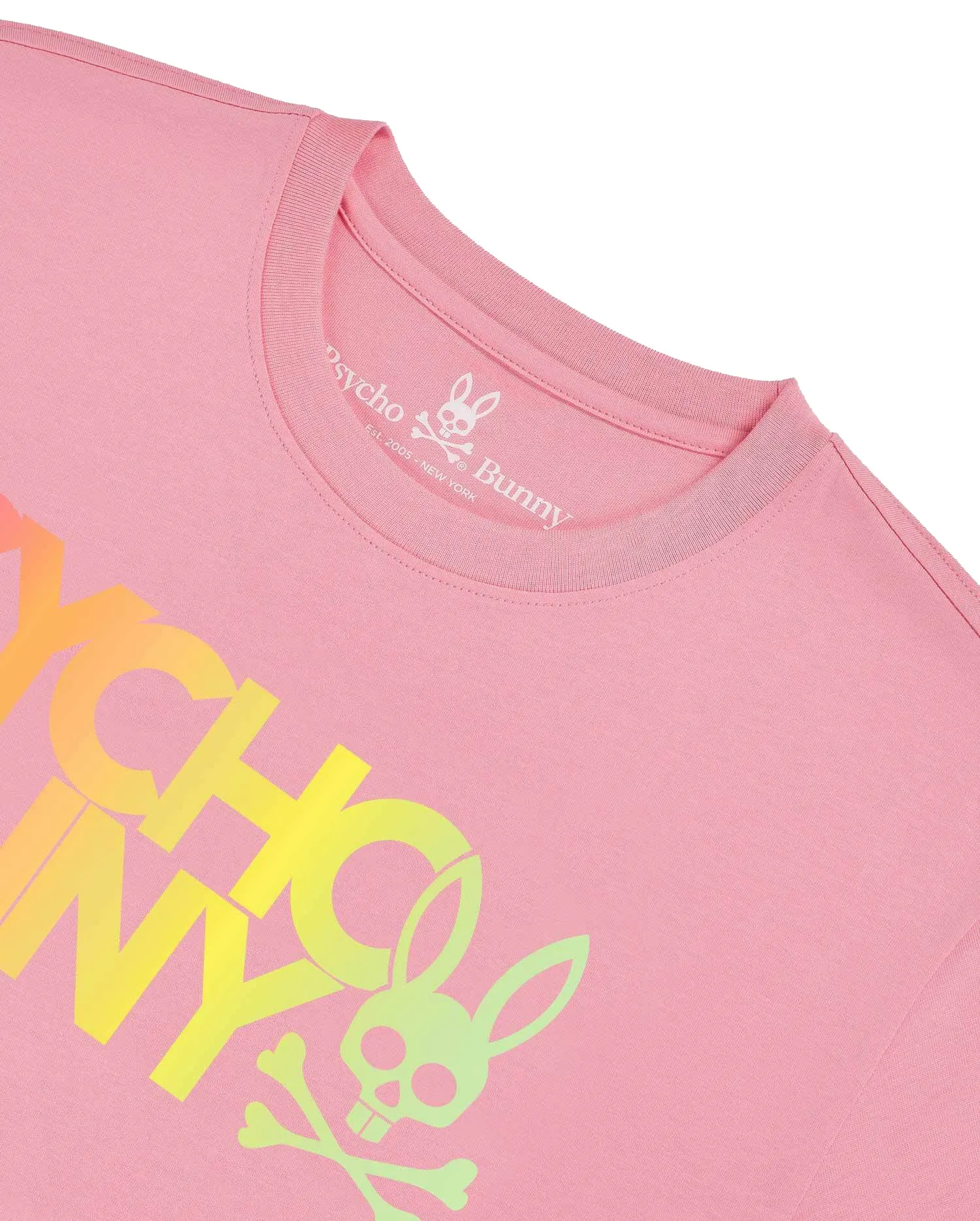 Psycho Bunny Men's Sheffield Foil Tee Neon Flamingo