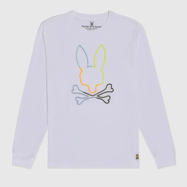 Psycho Bunny Men's Sheffield Long Sleeve Tee White