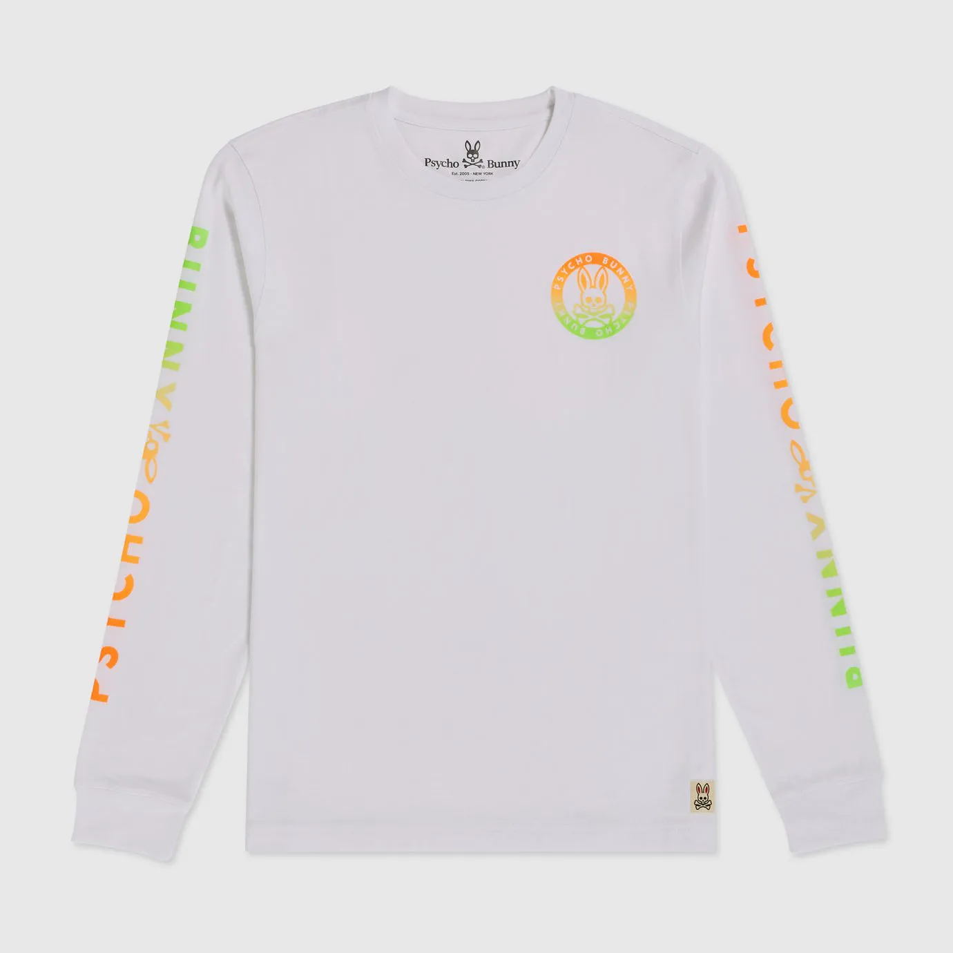 Psycho Bunny Sheffield Long Sleeve Tee White