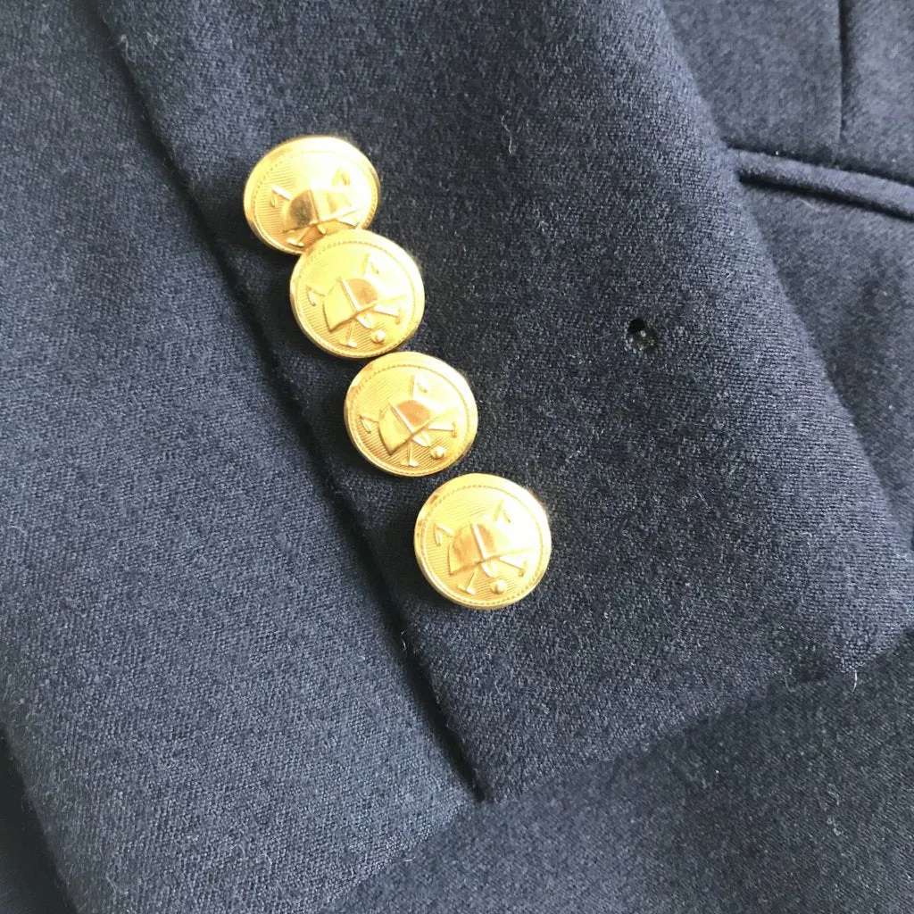 Ralph Lauren Classic Navy Wool Blazer With Gold Buttons: 7 Years