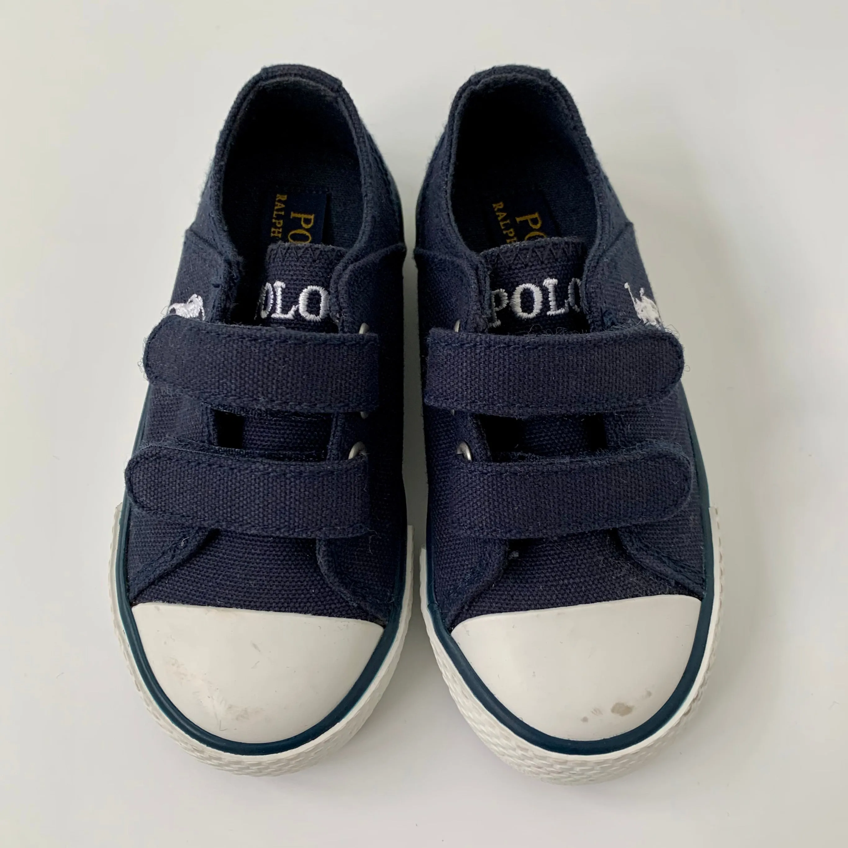 Ralph Lauren Navy Velcro Plimsoles: Size 23