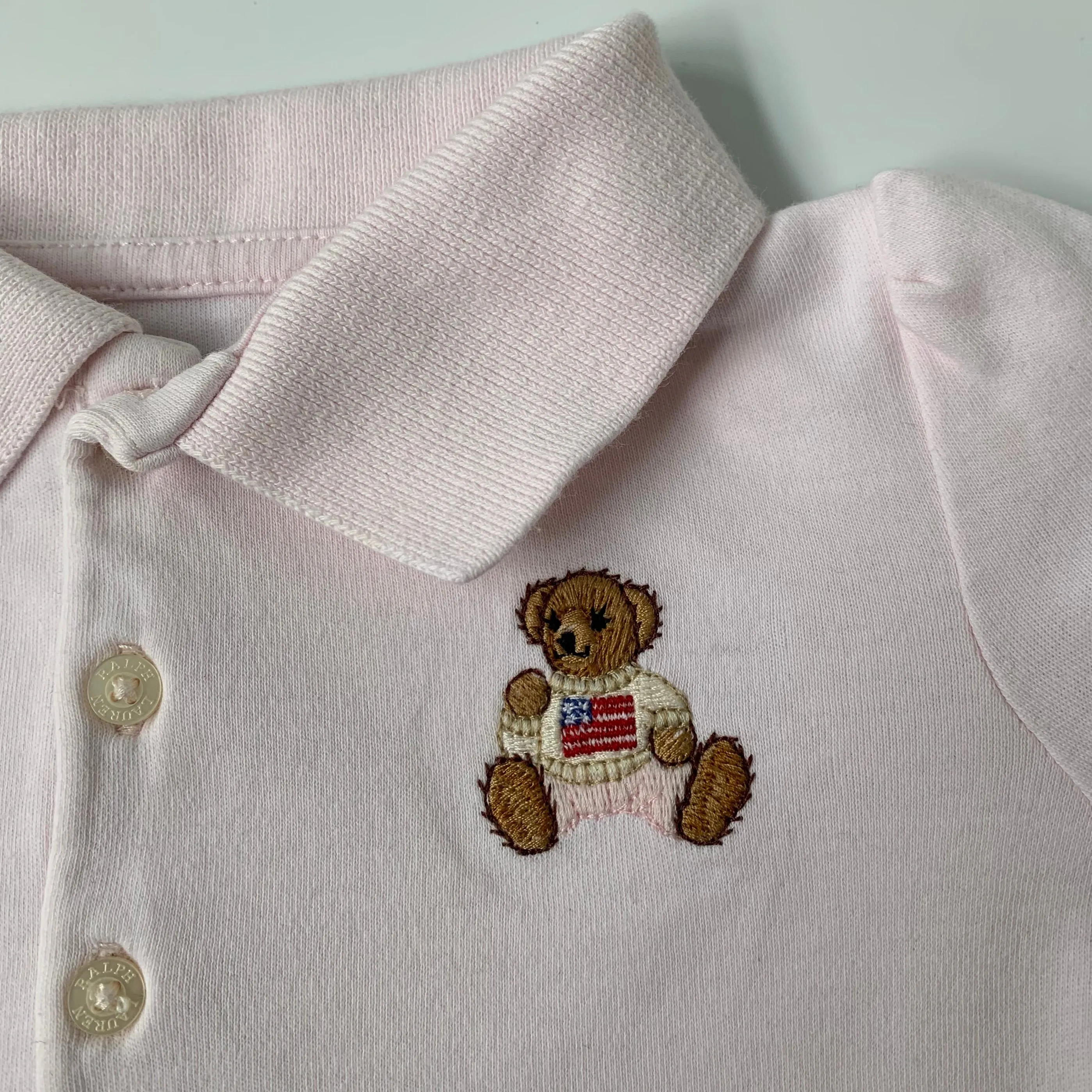 Ralph Lauren Pink Bear Motif Top: 18 Months