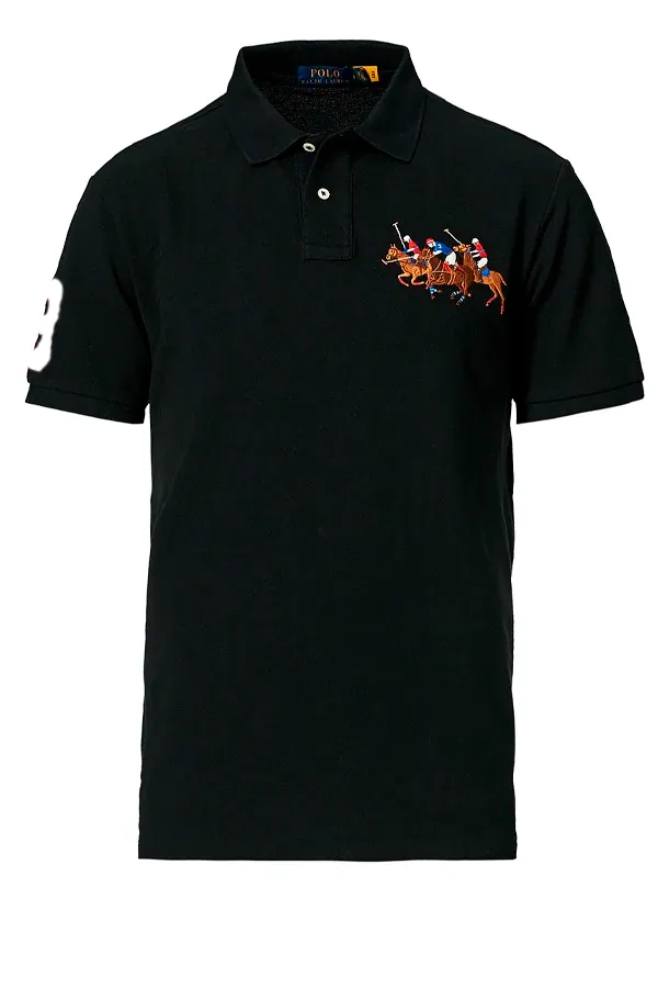 Ralph Lauren Triple-Pony Match Polo Black