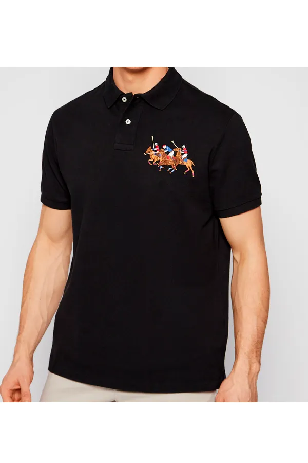 Ralph Lauren Triple-Pony Match Polo Black