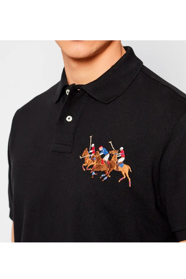 Ralph Lauren Triple-Pony Match Polo Black