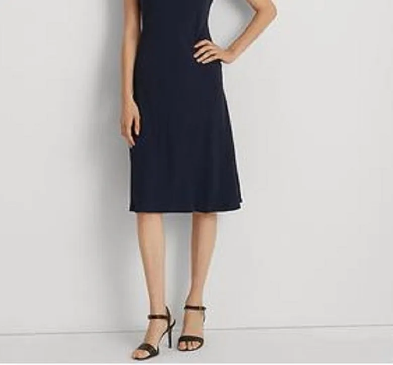 Ralph Lauren Women's Georgette Sleeveless Cocktail Dress Blue Size 4