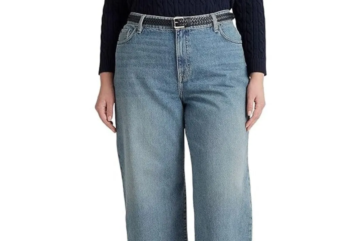 Ralph Lauren Women's High Rise Wide Leg Jeans Blue