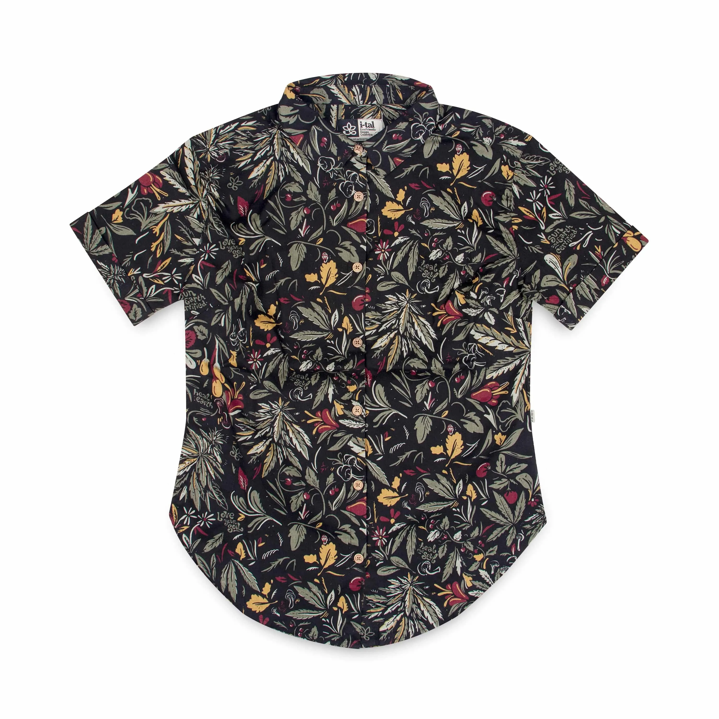 SUN+EARTH I-TAL WOMENS HEMP BUTTON UP